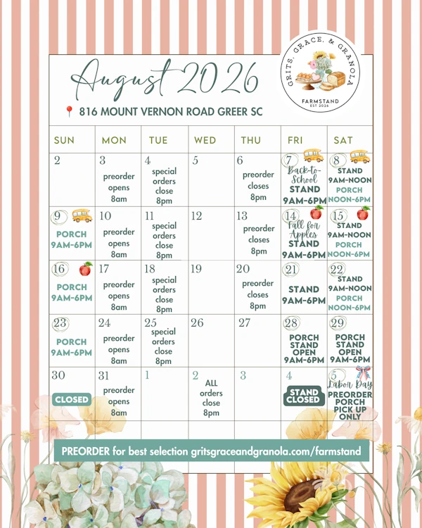 August 2026 event schedule